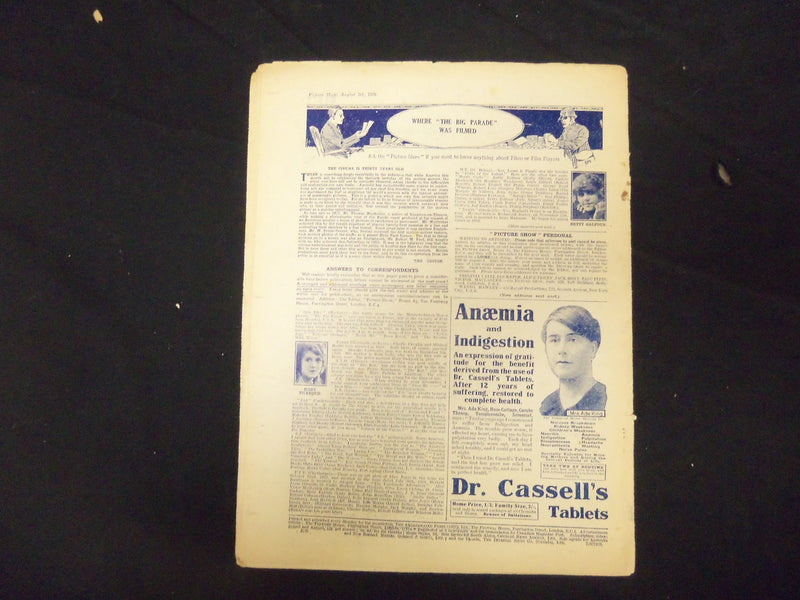 1926 AUGUST 7 PICTURE SHOW MOVIE MAGAZINE - SUCCESS FROM SIMPLICITY - ST 2469