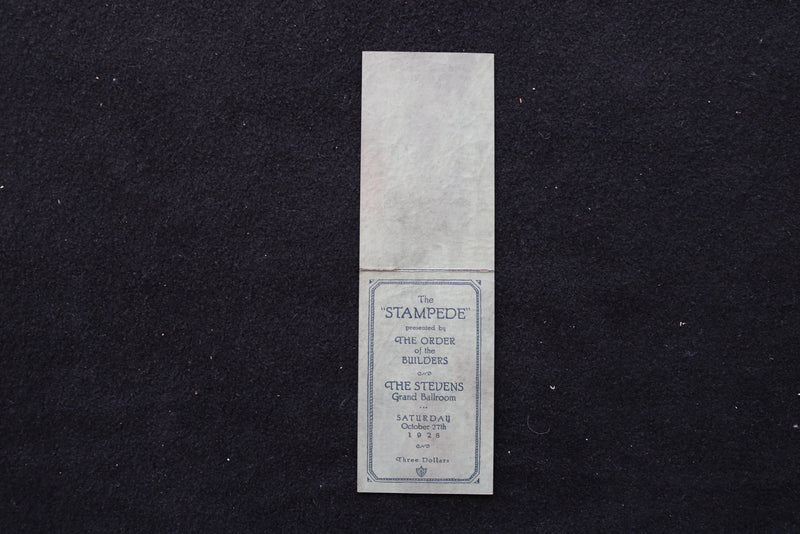 1928 OCTOBER 27 THE STAMPEDE ANNOUNCEMENT - THE STEVENS BALLROOM - K 2228