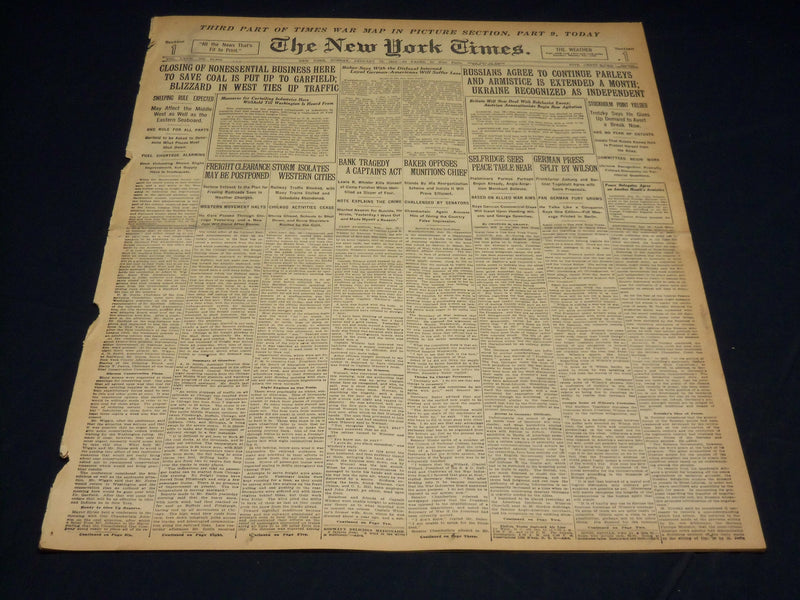 1918 JANUARY 13 NEW YORK TIMES - RUSSIANS AGREE TO CONTINUE PARLEYS - NT 7922