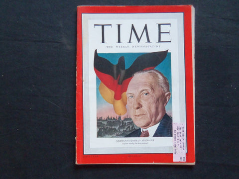 1949 DECEMBER 5 TIME MAGAZINE - GERMANY'S KONRAD ADENAUER - T 1203