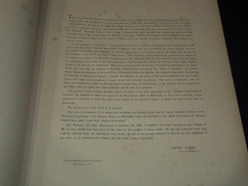 1867 FACSIMILES OF NATIONAL MANUSCRIPTS OF SCOTTLAND VOLUME - PART 1 - Z 280