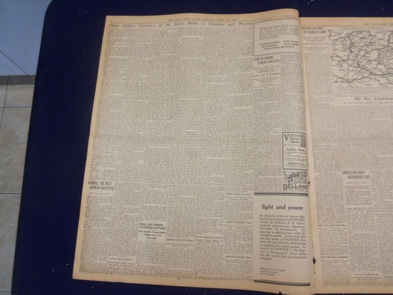 1918 APRIL 22 NEW YORK TIMES- FRENCH AND AMERICANS REGAIN LOST TRENCHES- NT 8220