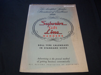 1956 SUPERIOR GIFT LINE HANGERS CALENDAR SALESMAN SAMPLE SHEETS BOOK - C 5