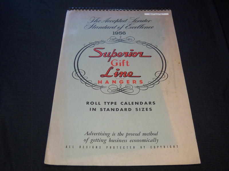 1956 SUPERIOR GIFT LINE HANGERS CALENDAR SALESMAN SAMPLE SHEETS BOOK - C 5