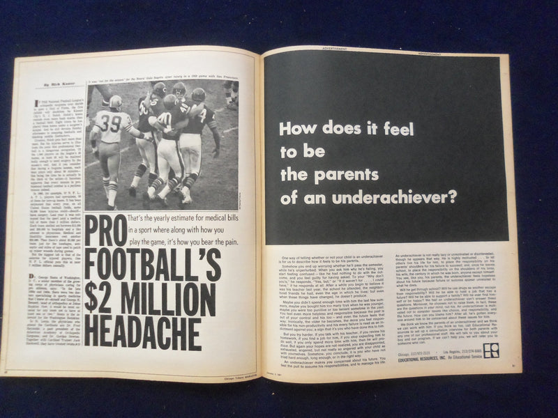1971 JANUARY 3 CHICAGO TRIBUNE MAGAZINE SECTION -CHANGE AT NORTHWESTERN- NP 6417