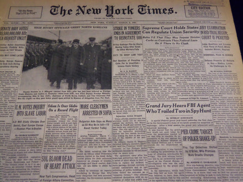 1949 MARCH 8 NEW YORK TIMES - JURY EXAMINATION IN RED TRIAL BEGUN - NT 1494