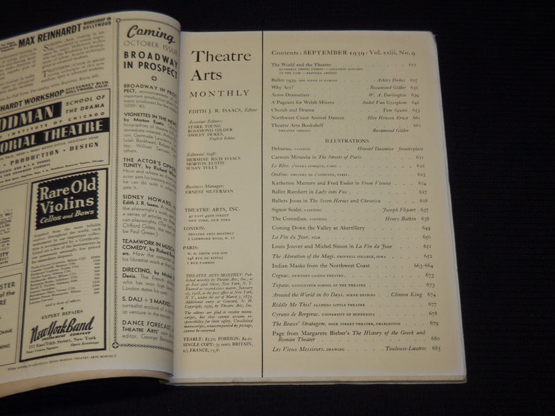 1939 THEATRE ARTS MONTHLY MAGAZINE LOT OF 10 ISSUES - O 2914
