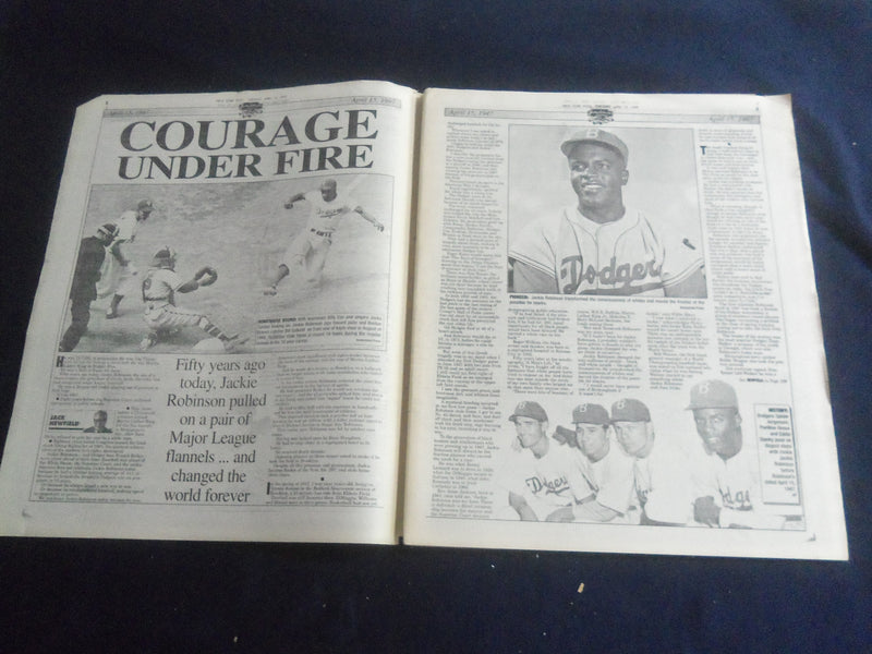 1997 APRIL 15 NEW YORK POST NEWSPAPER- JACKIE ROBINSON 50TH ANNIVERSARY- NP 5658