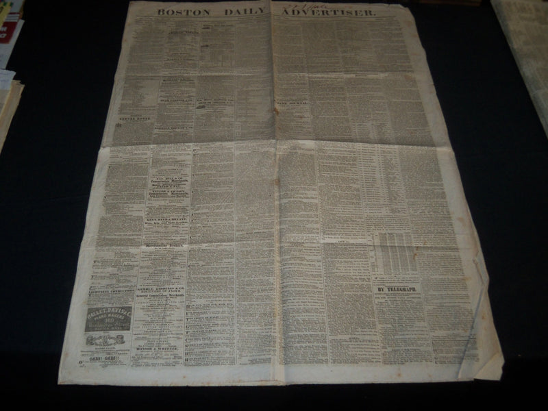 1860 JULY 18 BOSTON DAILY ADVERTISER NEWSPAPER - HARVARD COMMENCEMENT - NP 4172