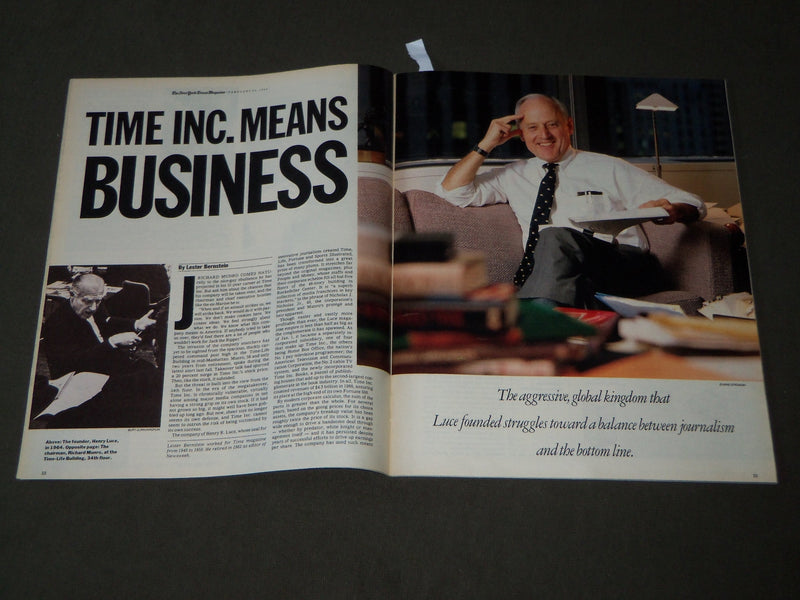 1989 FEB 26 NEW YORK TIMES MAGAZINE SECTION - TIME INC. MEANS BUSINESS - J 3113