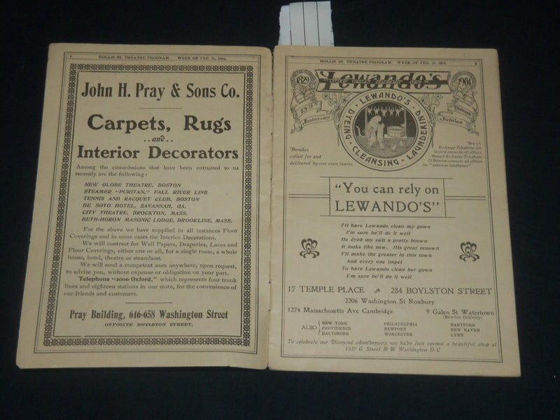 1904 THE MARRIAGE OF KITTY - HOLLIST ST. THEATRE PROGRAM - J 5677
