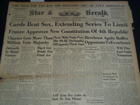 1946 OCTOBER 14 PANAMA STAR & HERALD NEWSPAPER - CARDS BEAT SOX - NT 7537