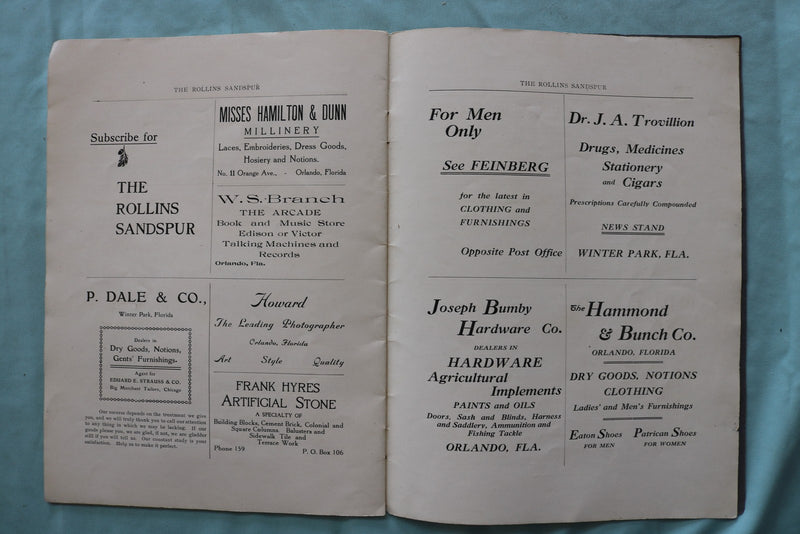 1912 THE ROLLINS SANDSPUR BULLETIN - SOFTCOVER - K 3291