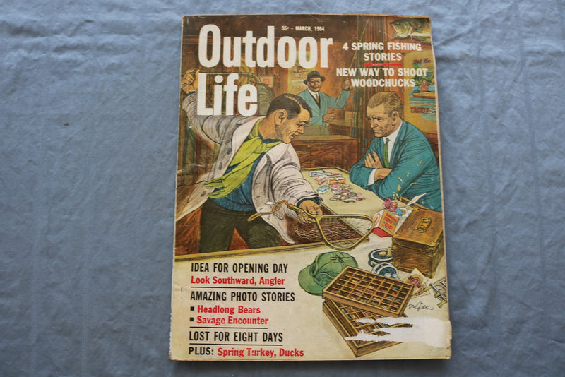 1964 MARCH OUTDOOR LIFE MAGAZINE - 4 SPRING FISHING STORIES COVER - SP 6183P
