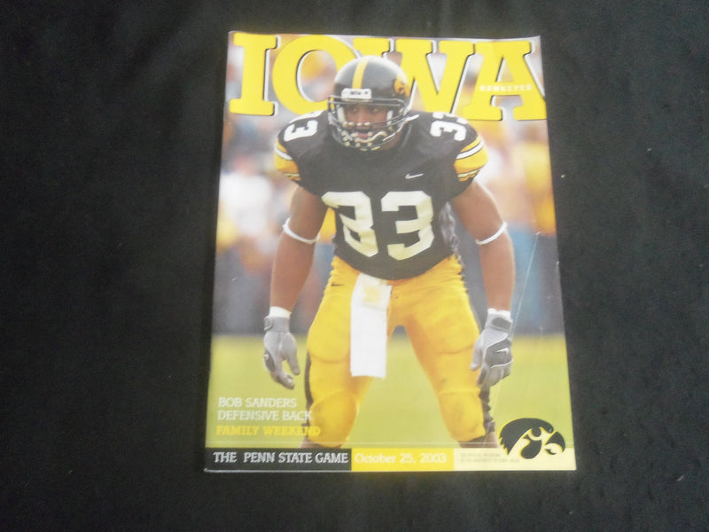2003 OCTOBER 25 FOOTBALL PROGRAM - UNIV OF IOWA VS PENN STATE UNIV - B 5533Y