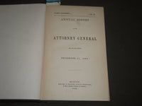 1868 ANNUAL REPORT OF THE ATTORNEY GENERAL VOLUME PUB. IN 1869 - KD 4489