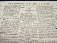 1876 JUNE 5 ST. LOUIS GLOBE DEMOCRAT NEWSPAPER - BASEBALL - SING SING - NP 4827