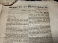 1830-1831 HAZARD'S THE REGISTER OF PENNSYLVANIA MAGAZINES LOT OF 42 - O 1797