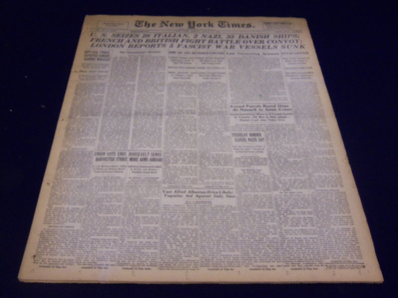 1941 MARCH 21 NEW YORK TIMES - U. S. SEIZES 28 ITALIAN, 2 NAZI SHIPS - NT 1237