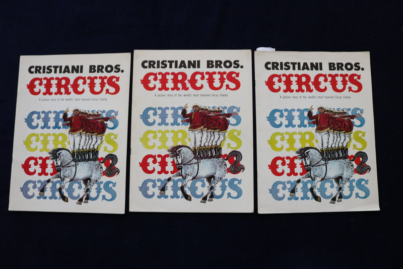 1960'S CRISTIANI BROS. CIRCUS PICTURE BOOK - LOT OF 3 - O 3517