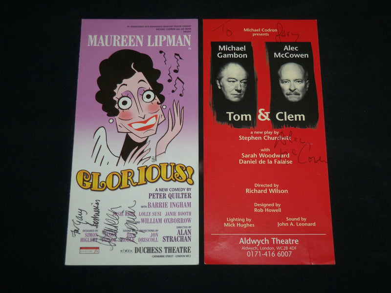 AUTOGRAPHED BRITISH THEATRE PROMOTIONAL PIECES LOT OF 6 - J 6860