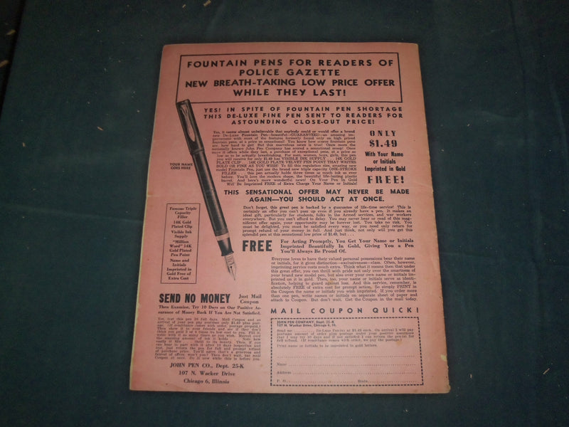 1944 AUGUST THE NATIONAL POLICE GAZETTE MAGAZINE - LOUISE JARVIS - B 5910