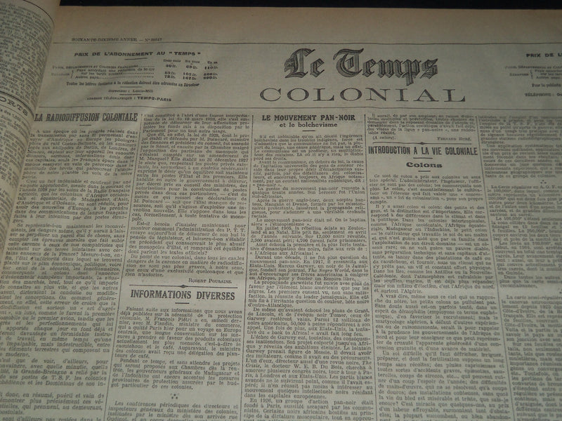 1930 OCTOBER-DECEMBER LE TEMPS FRENCH NEWSPAPER BOUND VOLUME - VB 9
