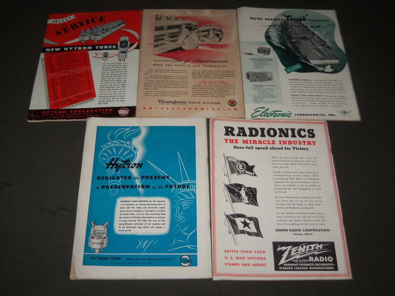 1942-1944 RADIO MAGAZINE LOT OF 5 ISSUES - NICE COVERS - O 2685
