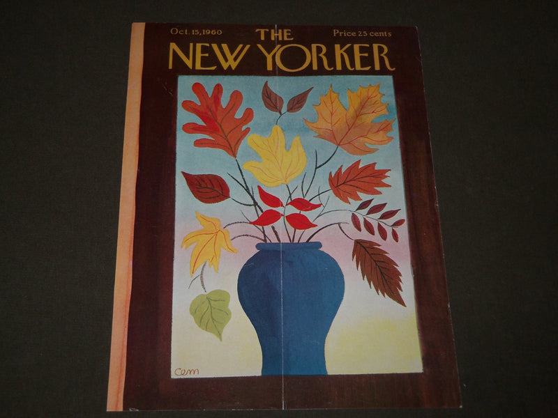 1960 OCTOBER 15 NEW YORKER MAGAZINE FRONT COVER ONLY - GREAT ART FOR FRAMING