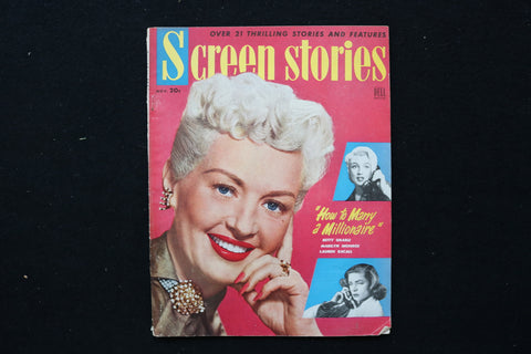 1953 NOVEMBER SCREEN STORIES MAGAZINE - BETTY GRABLE COVER - E 24526