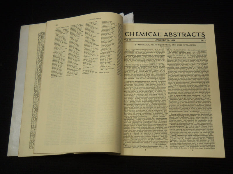 1954 JANUARY 10 CHEMICAL ABSTRACTS MAGAZINE - VOLUME 48 NUMBER 1 - K 2664
