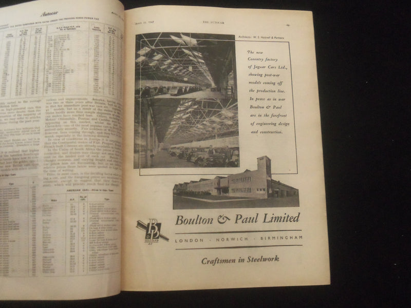 1947 APRIL 25 THE AUTOCAR MAGAZINE - BUY WISELY, BUY WOLSELEY - BRITISH - J 7830