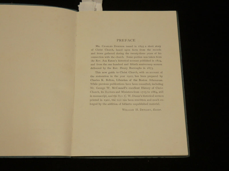 1923 CHRIST CHURCH BOSTON 200TH ANNIVERSARY BOOK - SALEM STREET - J 6569