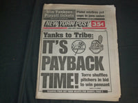 1998 OCTOBER 5 NEW YORK POST NEWSPAPER - YANKEES TRY TO DEFEAT INDIANS- NP 4110