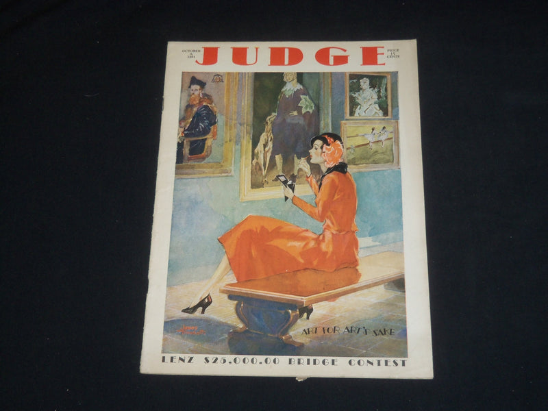 1931 OCTOBER 3 JUDGE MAGAZINE - ART FOR ART'S SAKE - ST 5702