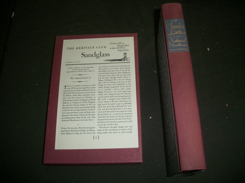 1946 SCARLET LETTER BOOK BY NATHANIEL HAWTHRONE WITH SLIP CASE - KD 596