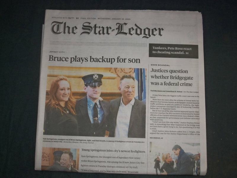 2020 JANUARY 15 THE STAR-LEDGER NEWSPAPER - BRUCE SPRINGSTEEN'S SON FIREFIGHTER