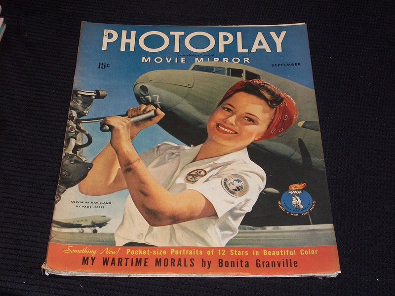 1943 SEPTEMBER PHOTOPLAY & MIRROR MAGAZINE - OLIVIA DE HAVILLAND COVER - E 1849