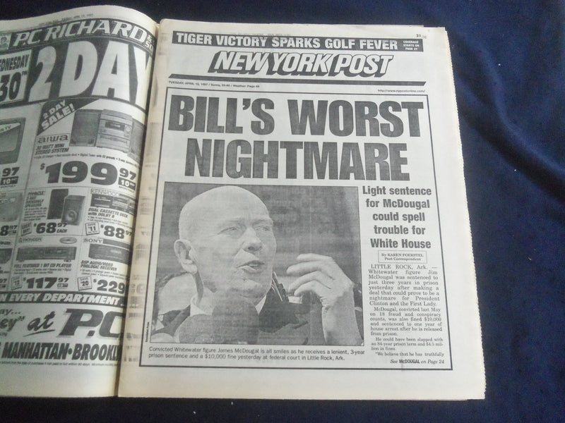 1997 APRIL 15 NEW YORK POST NEWSPAPER- JACKIE ROBINSON 50TH ANNIVERSARY- NP 5658