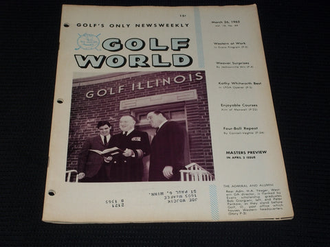 1965 MARCH 26 GOLF WORLD MAGAZINE - REAR ADM. H.A. YEAGER FRONT COVER - E 7322