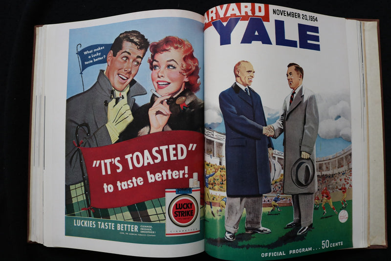 1954 HARVARD FOOTBALL PROGRAMS - BOUND VOLUME - TED KENNEDY - KD 9571
