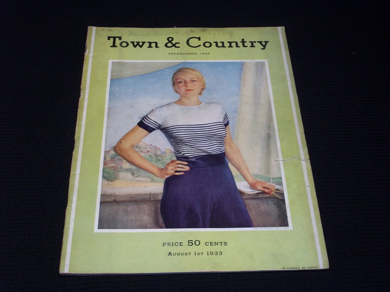 1933 AUGUST 1 TOWN & COUNTRY MAGAZINE - SAVELY SORINE FRONT COVER - E 2527