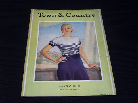 1933 AUGUST 1 TOWN & COUNTRY MAGAZINE - SAVELY SORINE FRONT COVER - E 2527