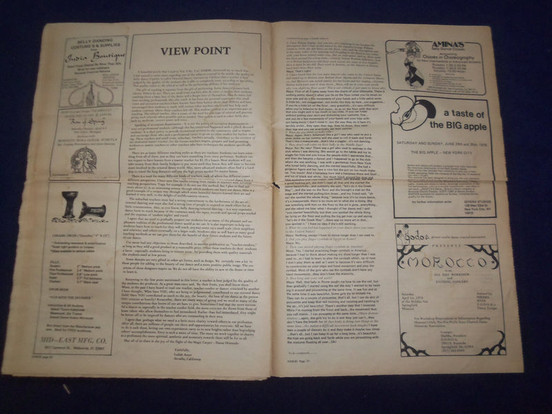 1978 HABIBI NEWSPAPER - VOLUME 4, NUMBER 7 - MIDDLE EASTERN DANCE/MUSIC- NP 6863