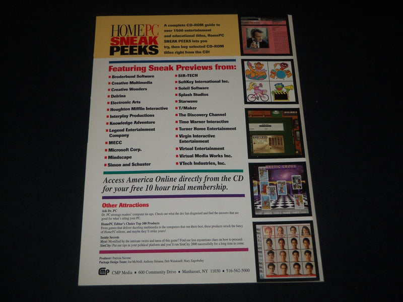 1995 WINTER HOME PC SNEAK PEEKS PREVIEW TODAY'S HOTTESTS CD-ROMS - RC 1325