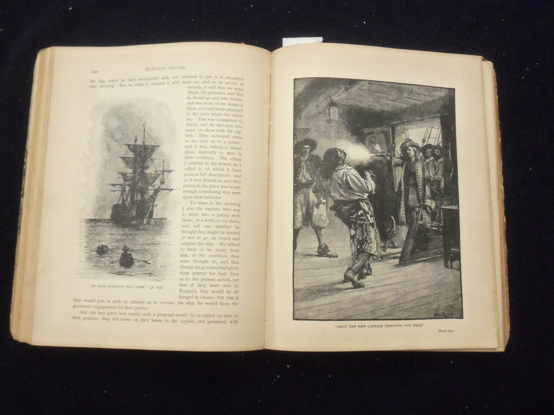 1890'S ROBINSON CRUSOE HARDCOVER BOOK BY DANIEL DEFOE - KD 8360