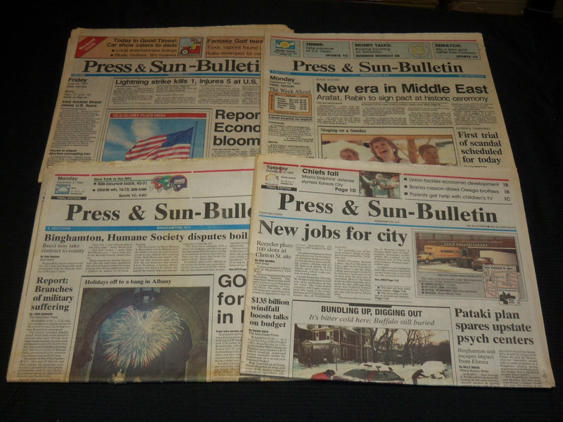 1989-1999 BINGHAMTON PRESS & SUN BULLETIN NEWSPAPERS LOT OF 35 - NP 1335A