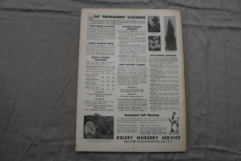 1946 OCT 1 HORTICULTURE ILLUSTRATED MAGAZINE - NICE SCENERY COVER - ST 1014M