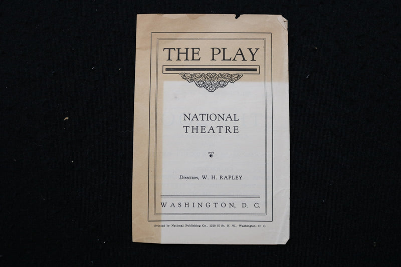 1927 NATIONAL THEATRE PROGRAM - LOT OF 2 - WASHINGTON, D.C. - K 2829