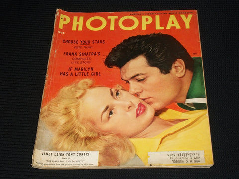 1954 OCTOBER PHOTOPLAY MAGAZINE - JANET LEIGH & TONY CURTIS FRONT COVER - E 1900